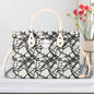 Ink Floral Luxury Women's Leather Handbag (3 sizes) - DeRose Seasonal