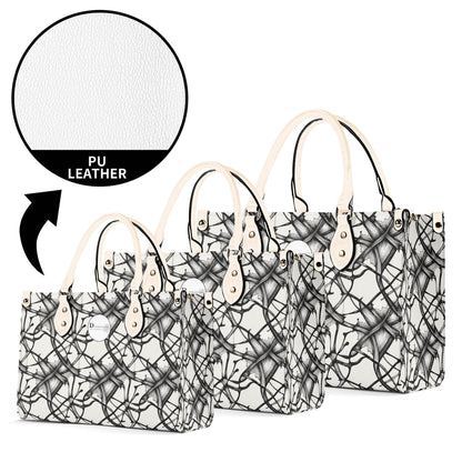 Ink Floral Luxury Women's Leather Handbag (3 sizes) - DeRose Seasonal