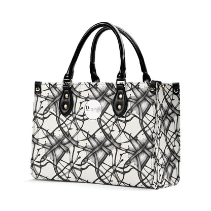Ink Floral Luxury Women's Leather Handbag (3 sizes) - DeRose Seasonal