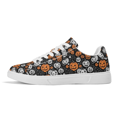 Jack-O-Lantern Adult Lightweight Brand Low Top Leather Shoes - DeRose Seasonal