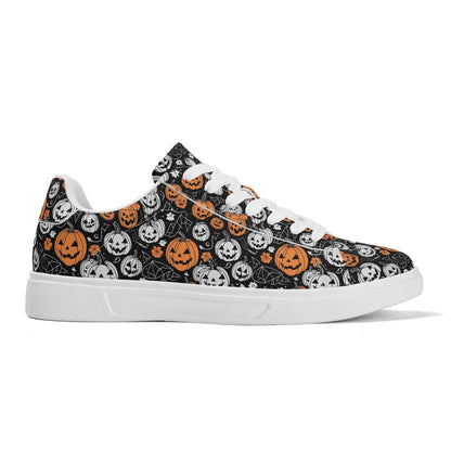 Jack-O-Lantern Adult Lightweight Brand Low Top Leather Shoes - DeRose Seasonal