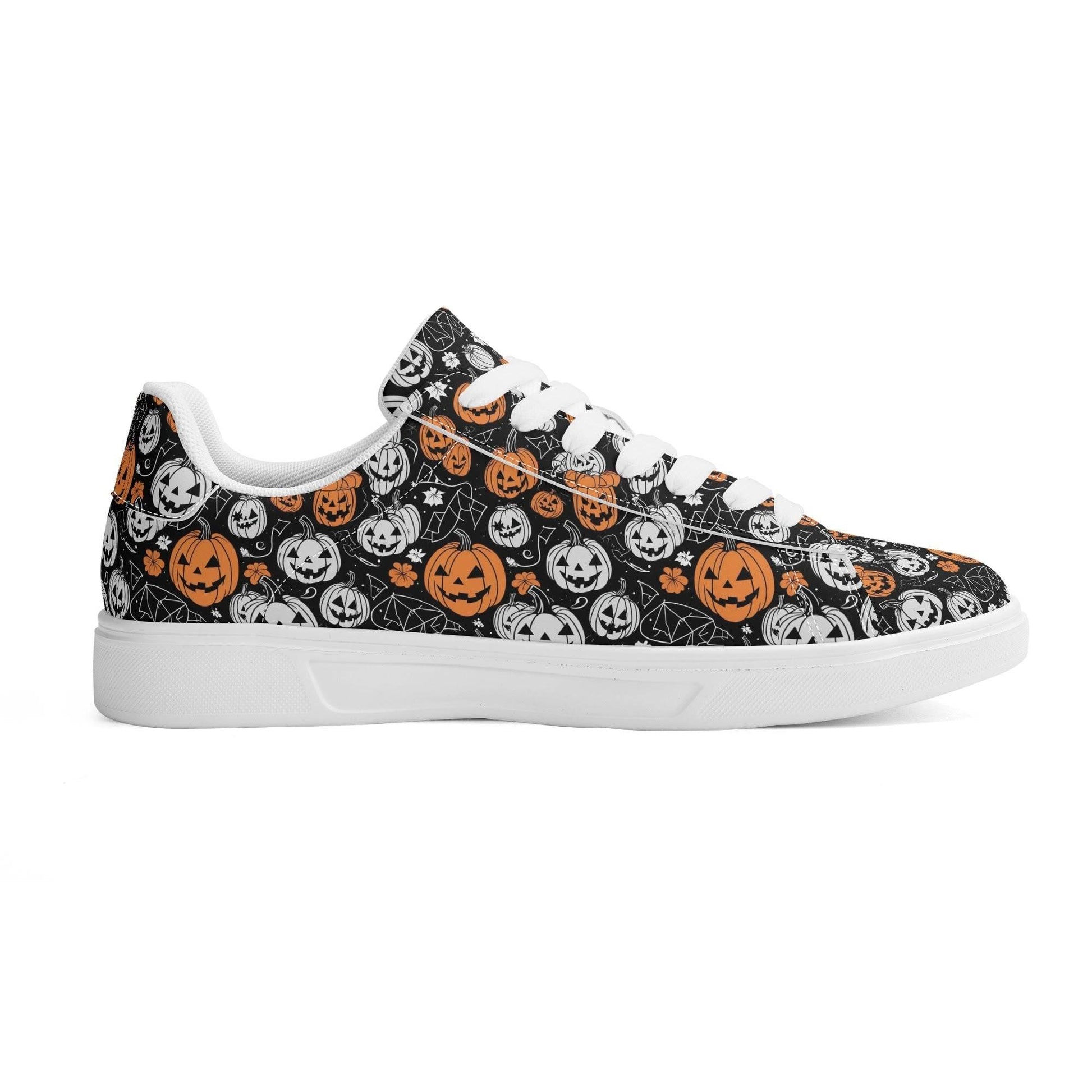Jack-O-Lantern Adult Lightweight Brand Low Top Leather Shoes - DeRose Seasonal