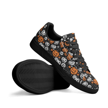 Jack-O-Lantern Adult Lightweight Brand Low Top Leather Shoes - DeRose Seasonal