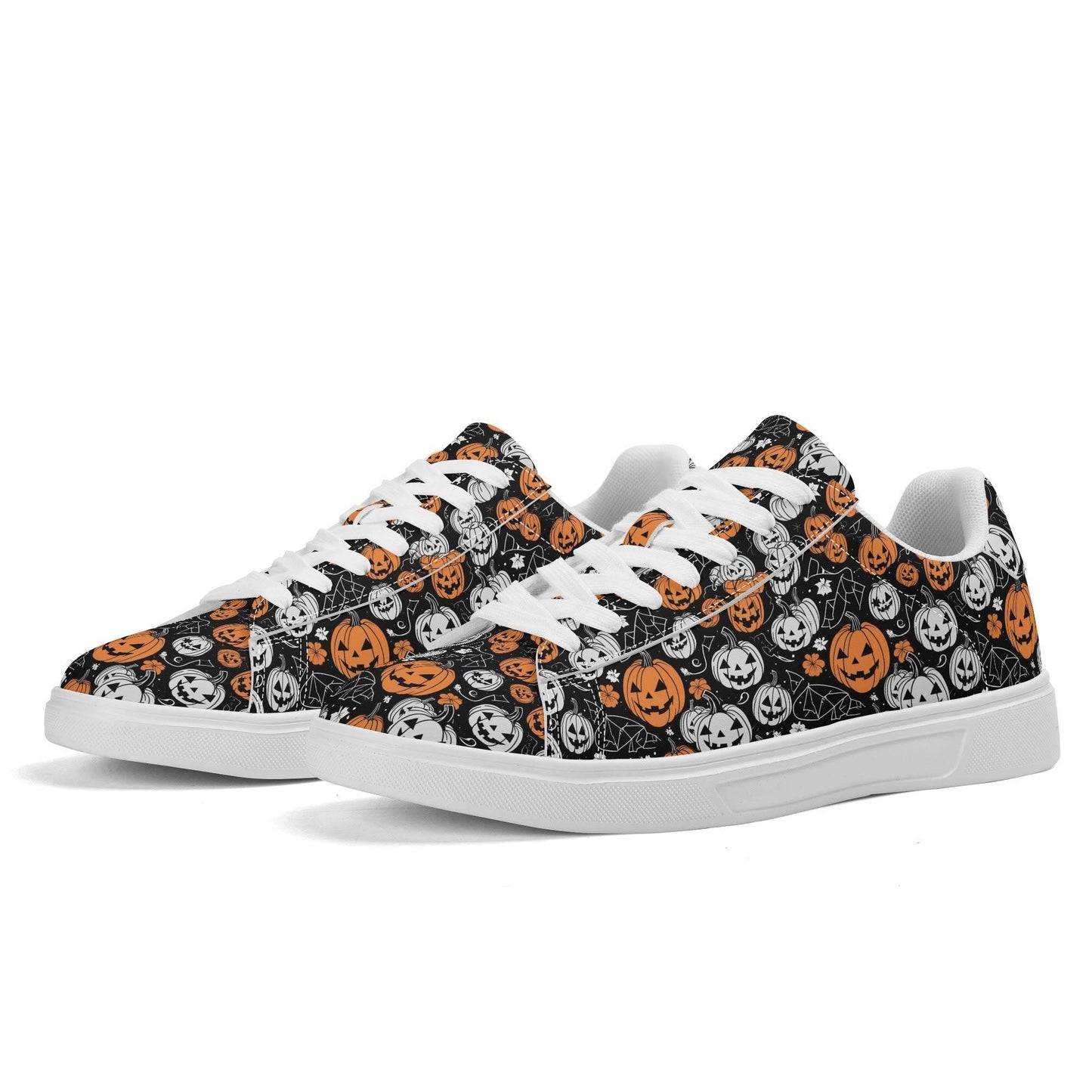 Jack-O-Lantern Adult Lightweight Brand Low Top Leather Shoes - DeRose Seasonal