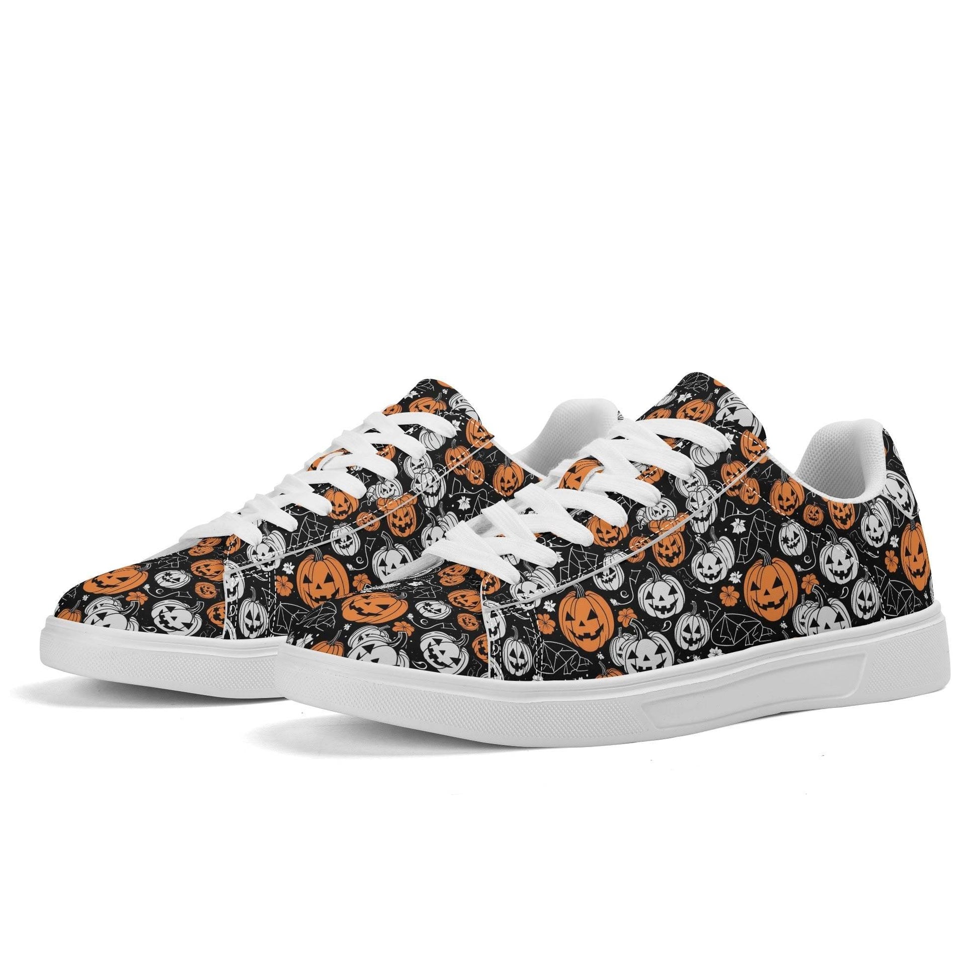 Jack-O-Lantern Adult Lightweight Brand Low Top Leather Shoes - DeRose Seasonal
