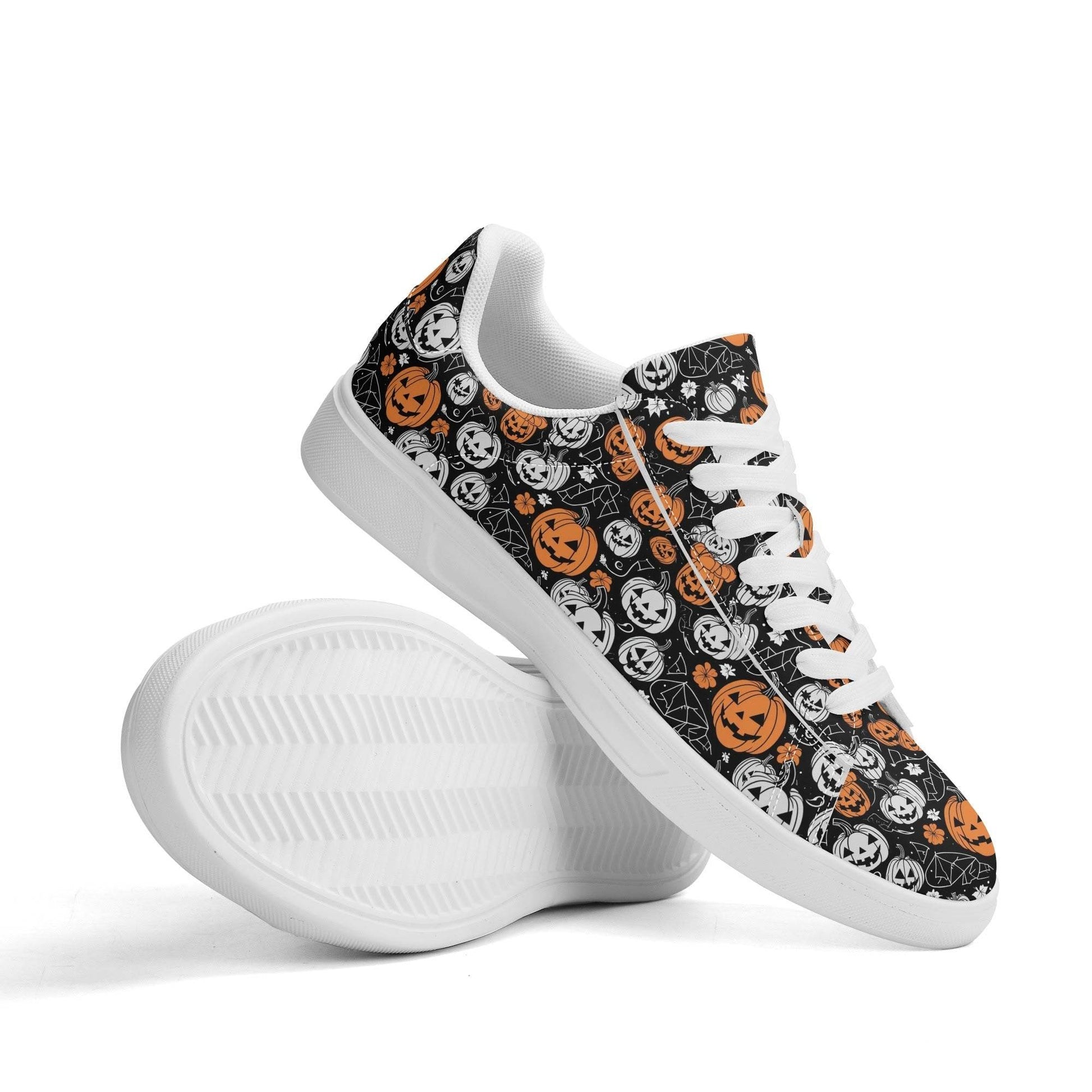Jack-O-Lantern Adult Lightweight Brand Low Top Leather Shoes - DeRose Seasonal