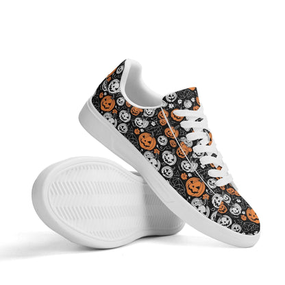 Jack-O-Lantern Adult Lightweight Brand Low Top Leather Shoes - DeRose Seasonal