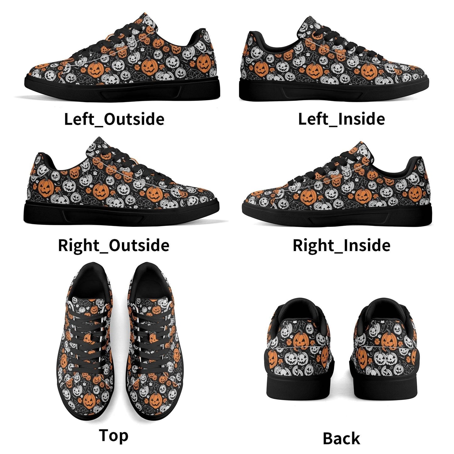 Jack-O-Lantern Adult Lightweight Brand Low Top Leather Shoes - DeRose Seasonal