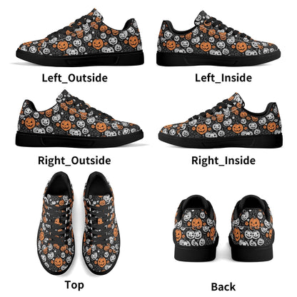 Jack-O-Lantern Adult Lightweight Brand Low Top Leather Shoes - DeRose Seasonal