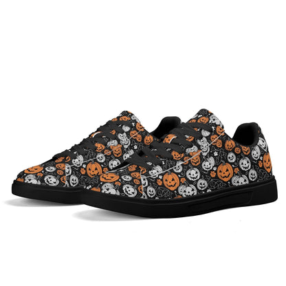 Jack-O-Lantern Adult Lightweight Brand Low Top Leather Shoes - DeRose Seasonal