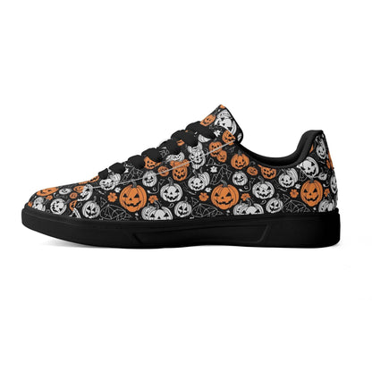 Jack-O-Lantern Adult Lightweight Brand Low Top Leather Shoes - DeRose Seasonal