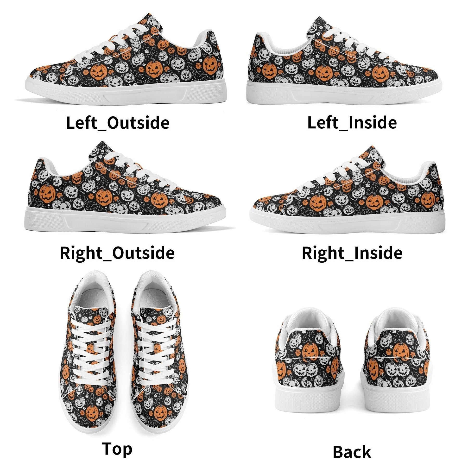 Jack-O-Lantern Adult Lightweight Brand Low Top Leather Shoes - DeRose Seasonal
