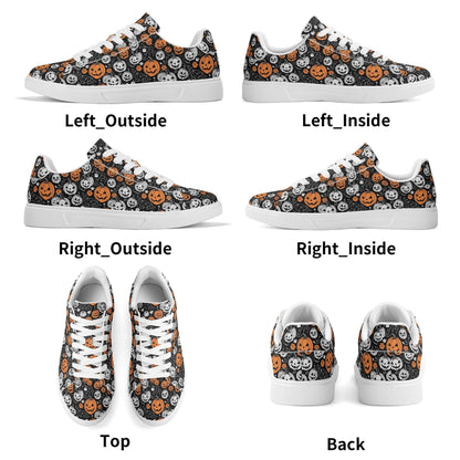 Jack-O-Lantern Adult Lightweight Brand Low Top Leather Shoes - DeRose Seasonal