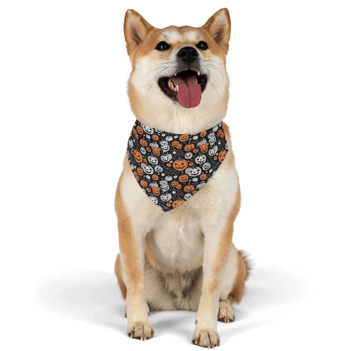 Jack-O-Lanterns Animal Scarf Pet Adjustable Bandanas for Dogs Cats - DeRose Seasonal