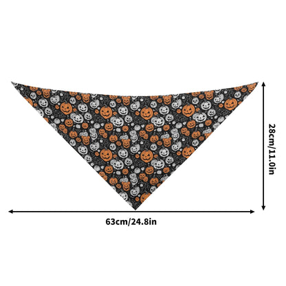 Jack-O-Lanterns Animal Scarf Pet Adjustable Bandanas for Dogs Cats - DeRose Seasonal