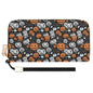 Jack-O-Lantern Women's Leather Zipper Wristlet Wallet - DeRose Seasonal