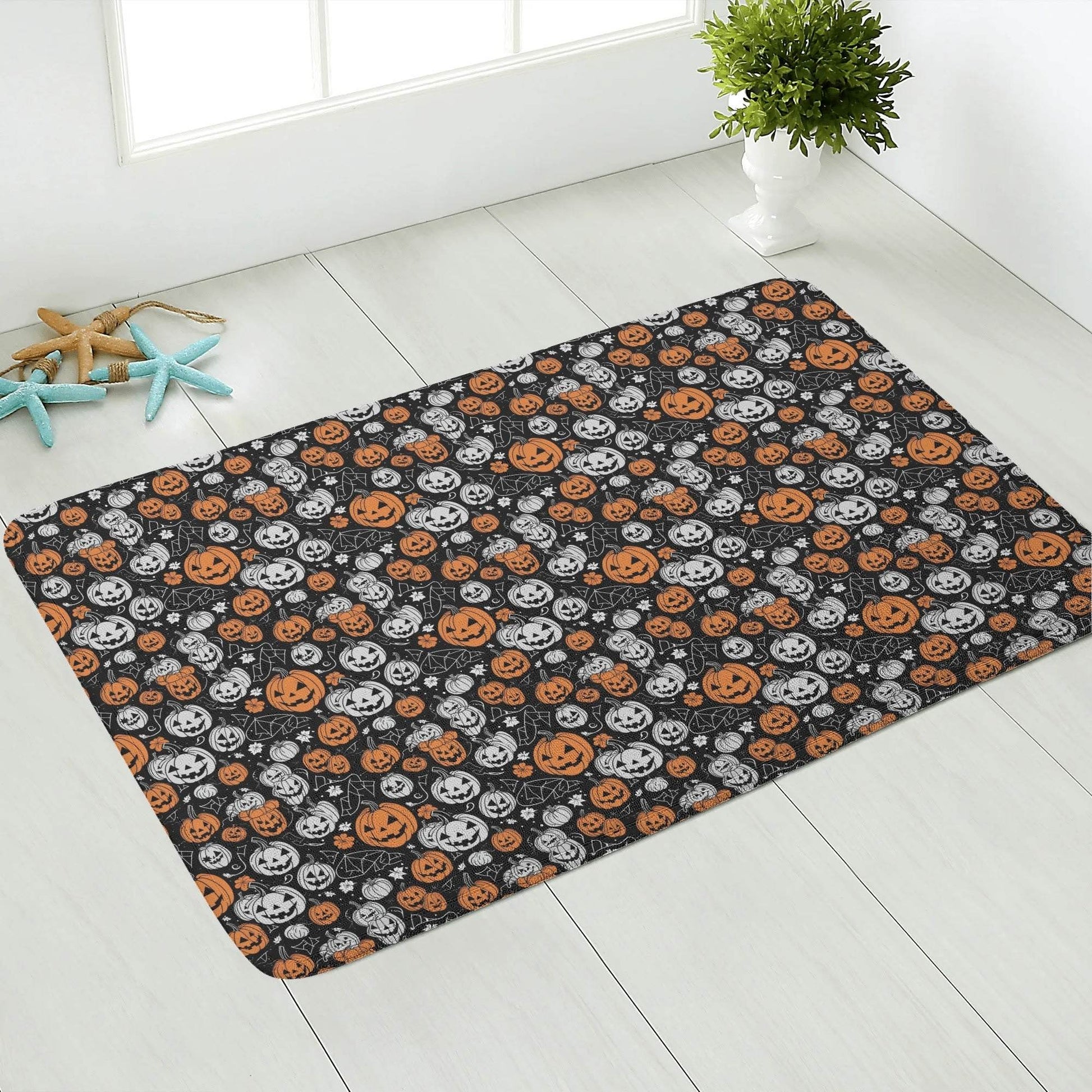 Jack-O-Lantern Plush Indoor Doormat - DeRose Seasonal