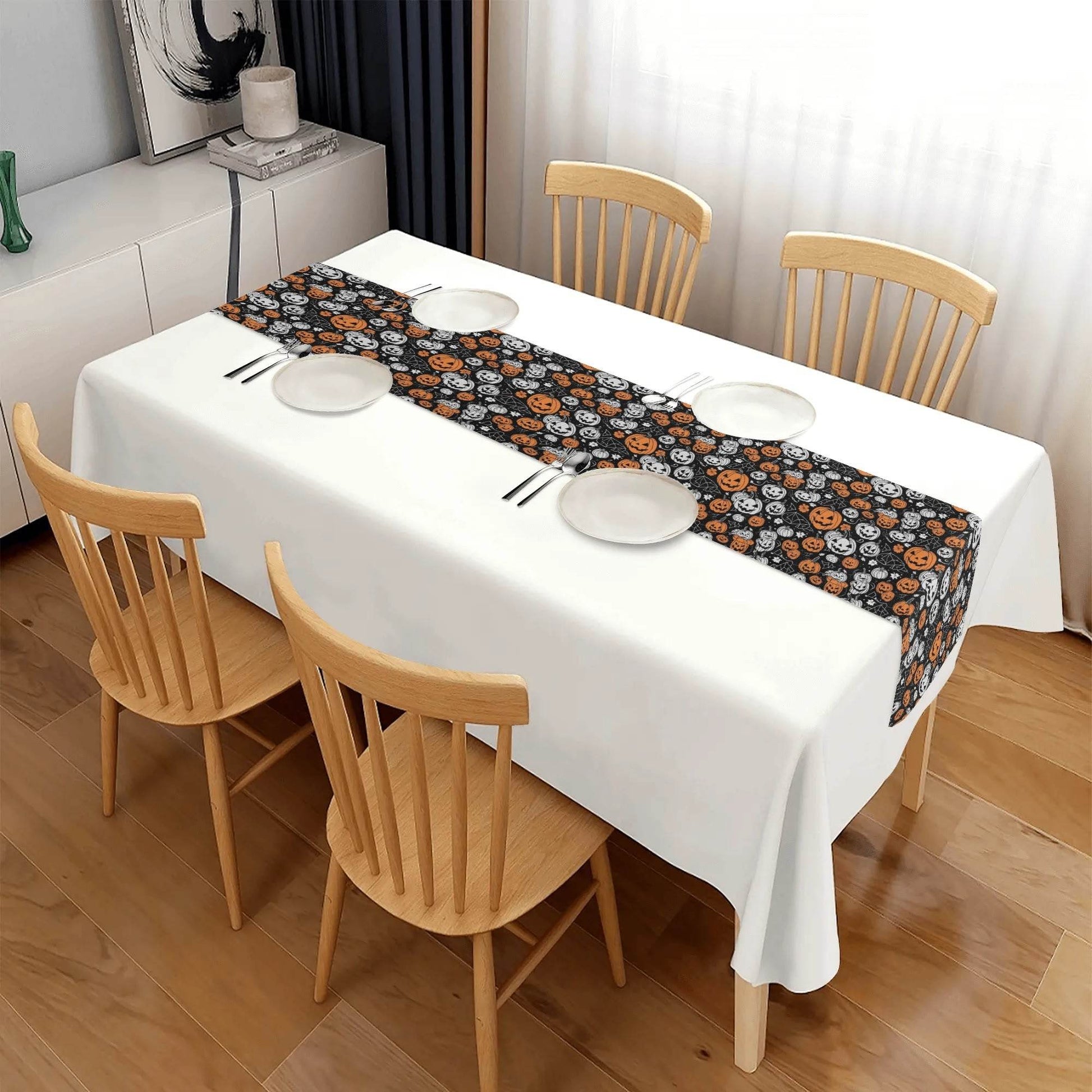 Jack-O-Lantern Polyester Table Runner - DeRose Seasonal