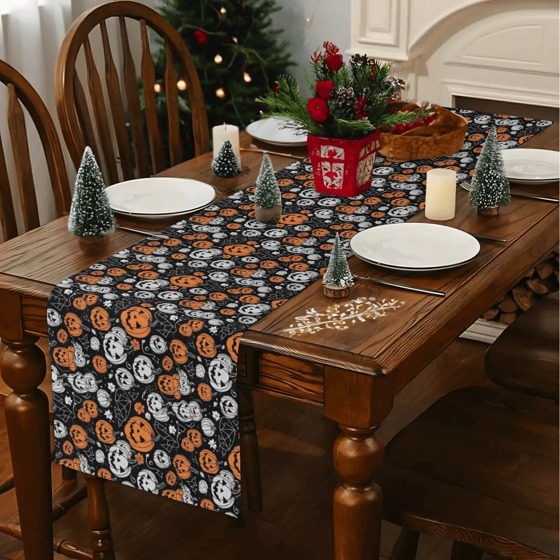 Jack-O-Lantern Polyester Table Runner - DeRose Seasonal