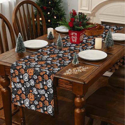 Jack-O-Lantern Polyester Table Runner - DeRose Seasonal
