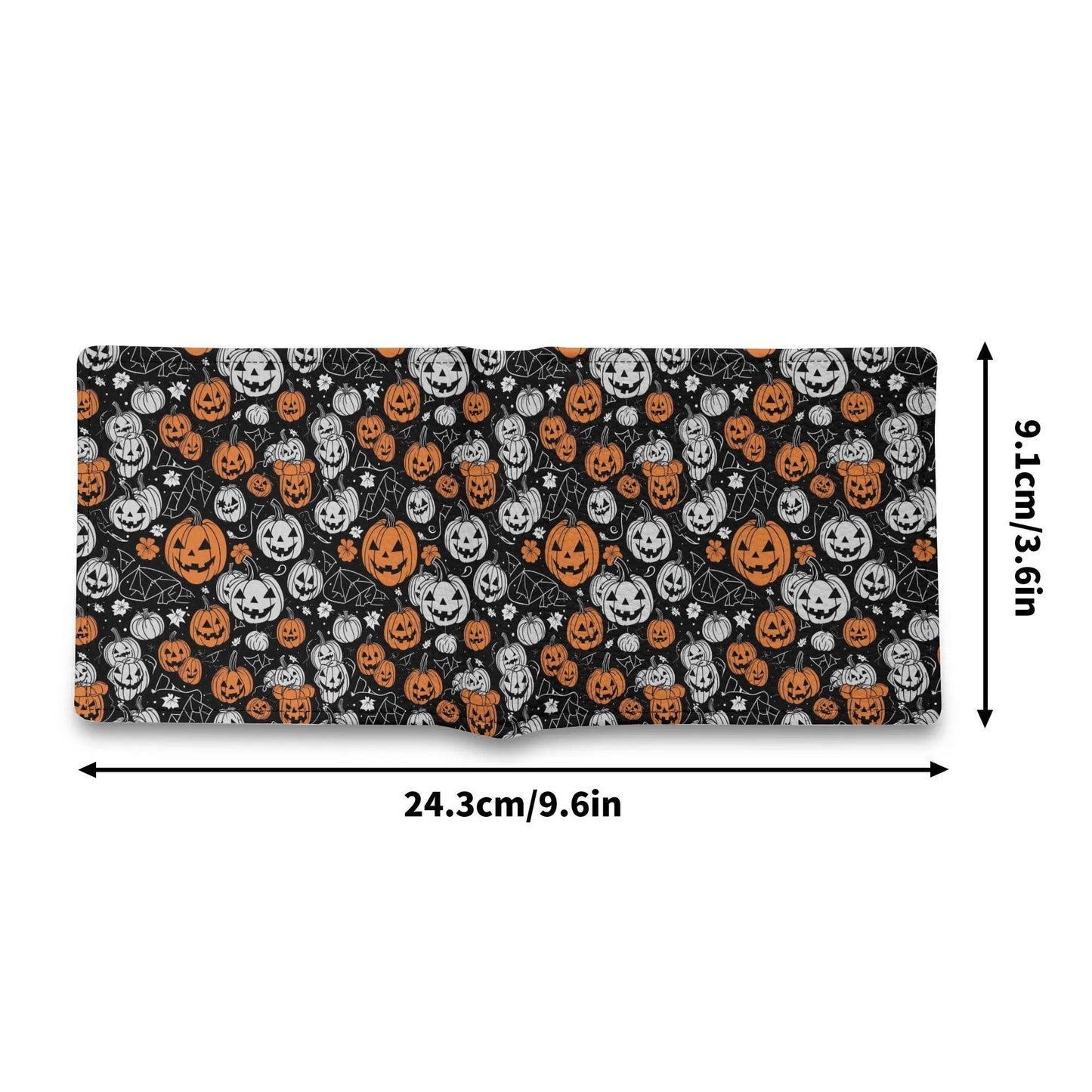 Jack-O-Lantern Men's Minimalist Leather Folded Wallet - DeRose Seasonal
