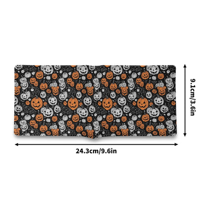 Jack-O-Lantern Men's Minimalist Leather Folded Wallet - DeRose Seasonal