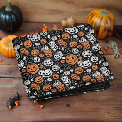 Jack-O-Lantern Men's Minimalist Leather Folded Wallet - DeRose Seasonal