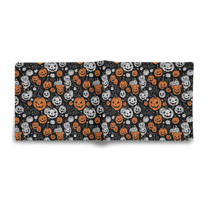Jack-O-Lantern Men's Minimalist Leather Folded Wallet - DeRose Seasonal