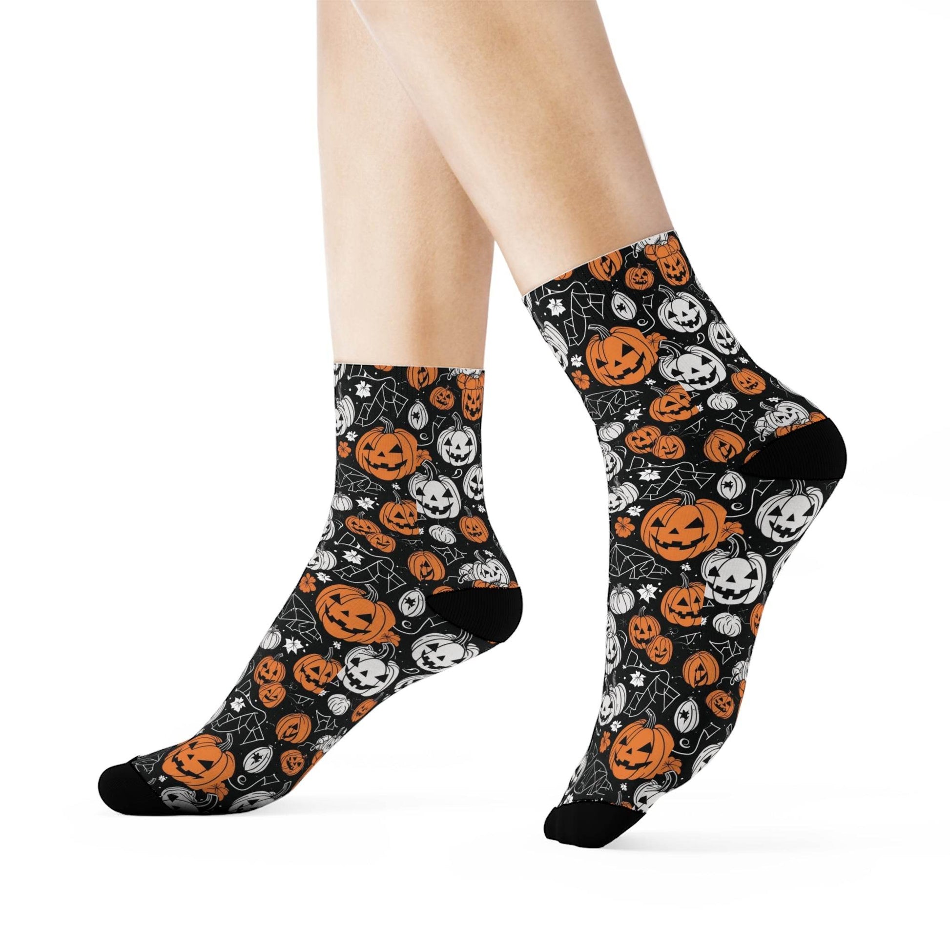 Jack-o-Lantern Crew Socks 3 sizes - DeRose Seasonal