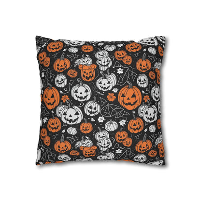 Jack-O-Lantern Spun Polyester Square Pillowcase - DeRose Seasonal