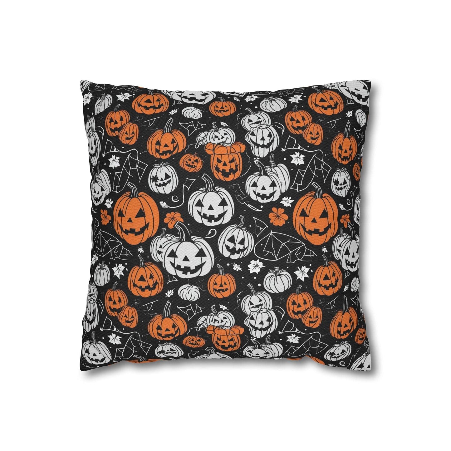 Jack-O-Lantern Spun Polyester Square Pillowcase - DeRose Seasonal