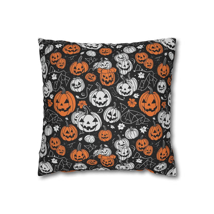 Jack-O-Lantern Spun Polyester Square Pillowcase - DeRose Seasonal