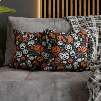 Jack-O-Lantern Spun Polyester Square Pillowcase - DeRose Seasonal