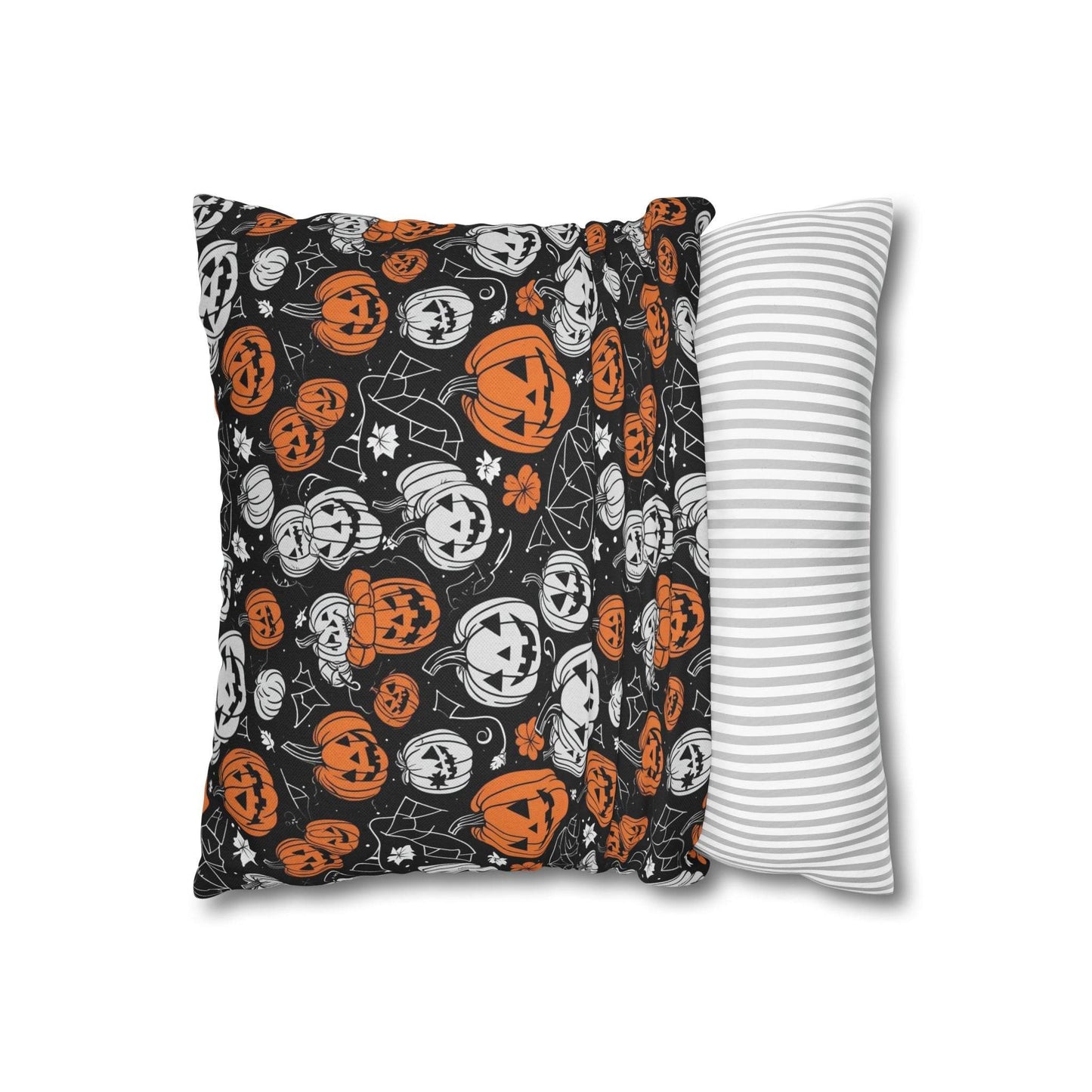 Jack-O-Lantern Spun Polyester Square Pillowcase - DeRose Seasonal