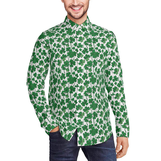Little Clovers Men's Classic Long-Sleeved Shirt | Polyester - DeRose Seasonal