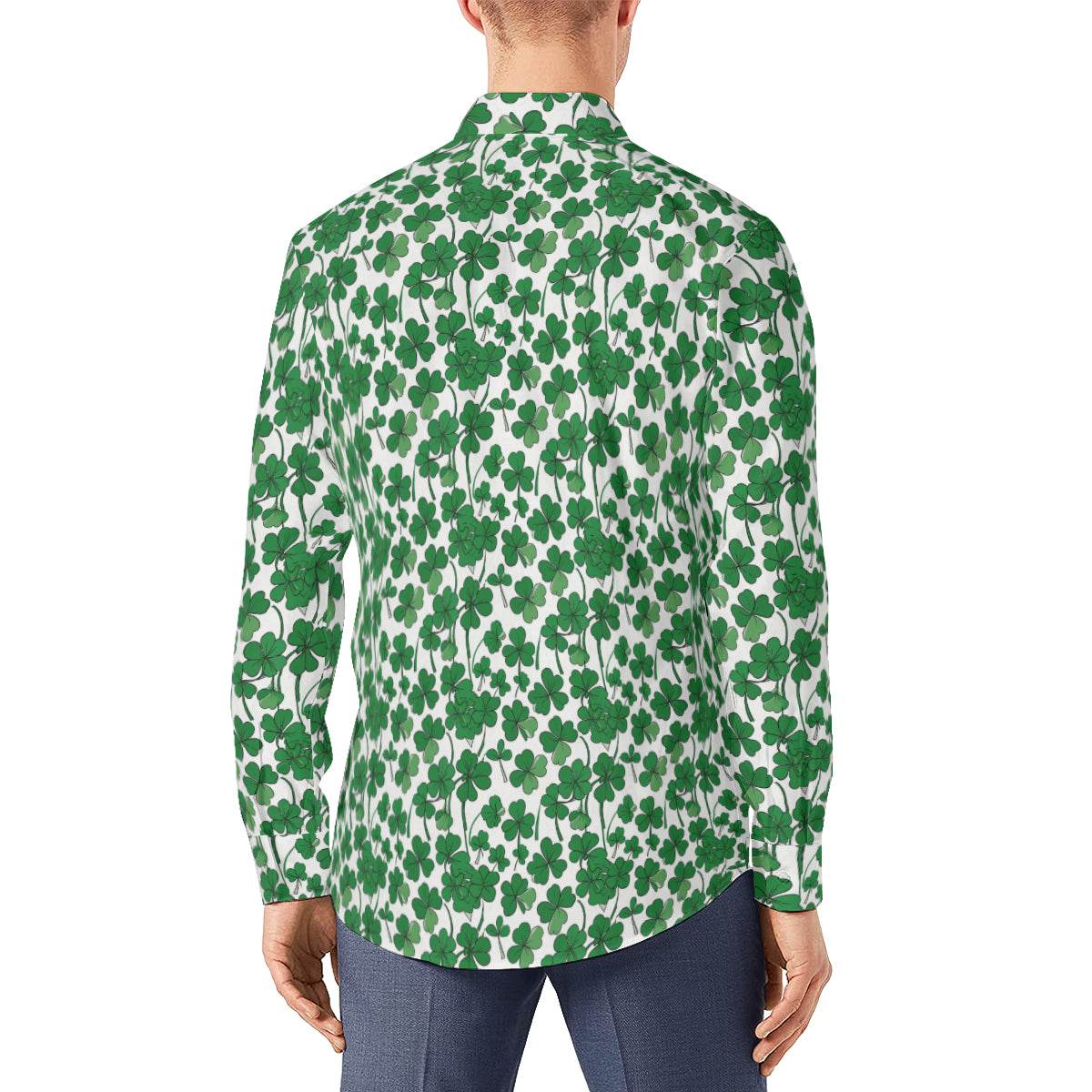 Little Clovers Men's Classic Long-Sleeved Shirt | Polyester - DeRose Seasonal