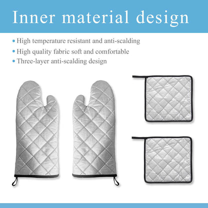 Kitchen insulation four-piece set | Polyester - ChristmasHolly3-1 - DeRose Seasonal