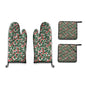Kitchen insulation four-piece set | Polyester - ChristmasHolly3-1 - DeRose Seasonal