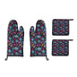 Kitchen insulation four-piece set | Polyester - Colorful-Party-Snow-Flakes - DeRose Seasonal