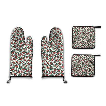 Kitchen insulation four-piece set | Polyester - HollyBow1-1 - DeRose Seasonal