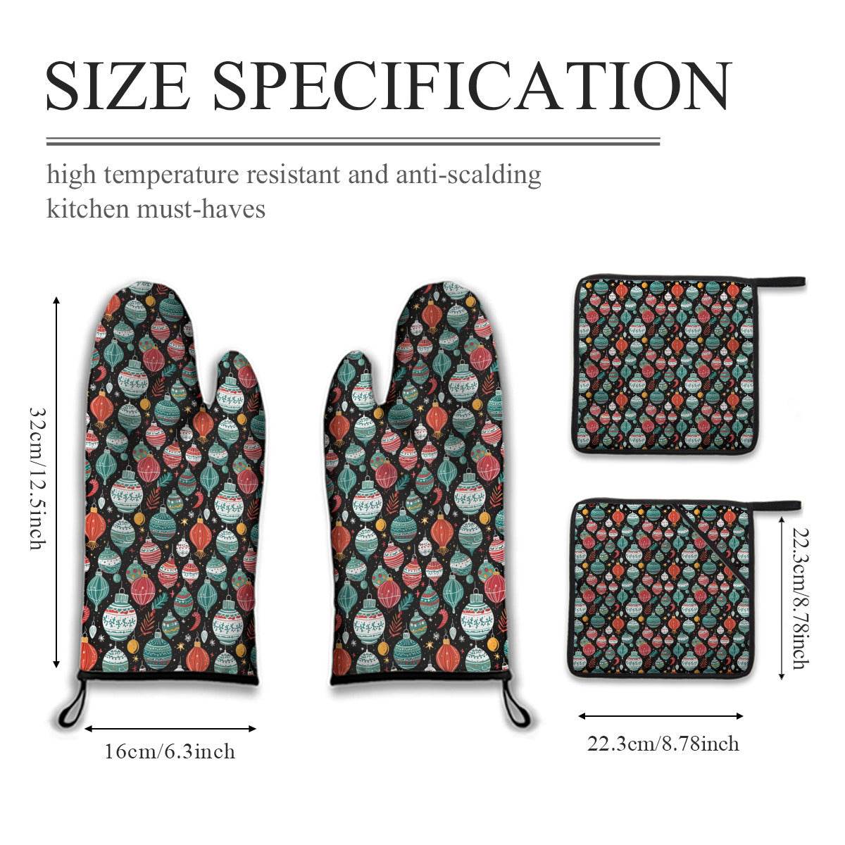 Kitchen insulation four-piece set | Polyester - Ornaments4-1 - DeRose Seasonal
