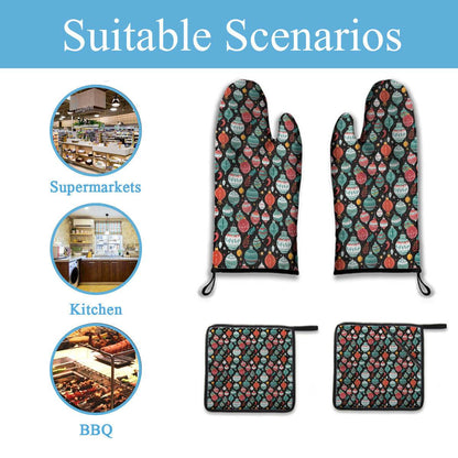 Kitchen insulation four-piece set | Polyester - Ornaments4-1 - DeRose Seasonal