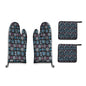 Kitchen insulation four-piece set | Polyester - Party-Snow-Flakes - DeRose Seasonal