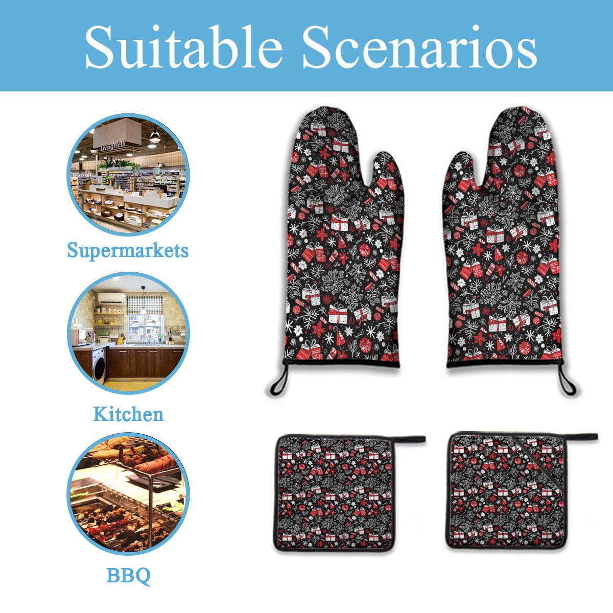 Kitchen insulation four-piece set | Polyester - presents1-1 - DeRose Seasonal