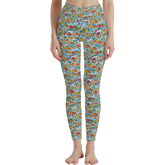 Fun of a Beach Women's Polyester Yoga pants Leggings - DeRose Seasonal