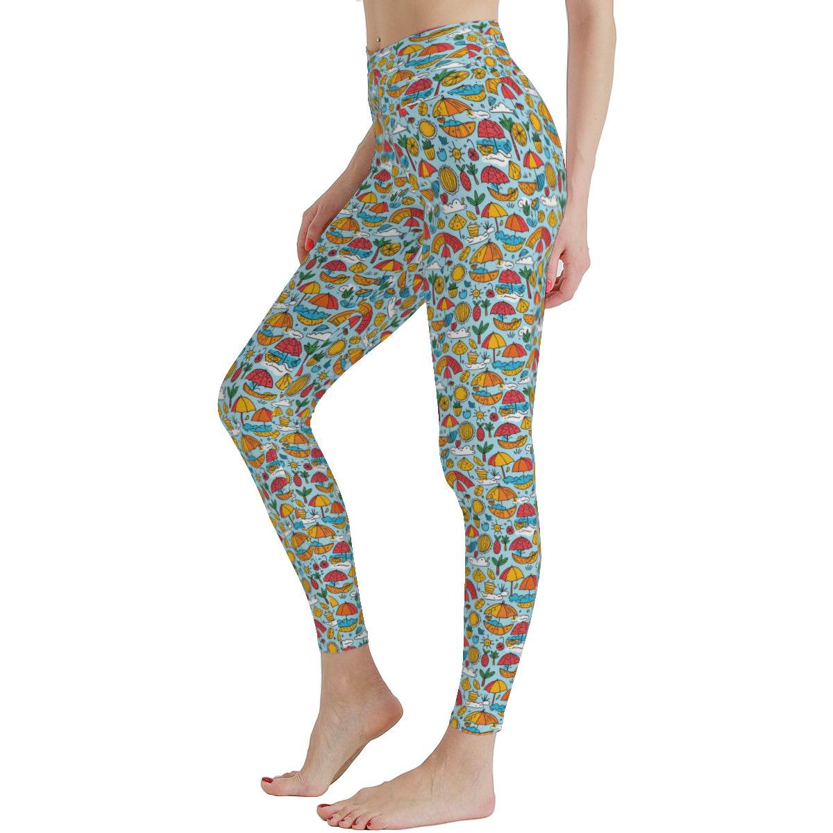 Fun of a Beach Women's Polyester Yoga pants Leggings - DeRose Seasonal