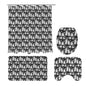 Vintage Ghosts Bathroom Four-Piece Set(Shower Curtain + Toilet Cover Mat + Toilet Foot Mat + Floor Mat)| Polyester - DeRose Seasonal