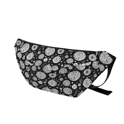 Large Black and White Ornament Fanny Pack - DeRose Seasonal
