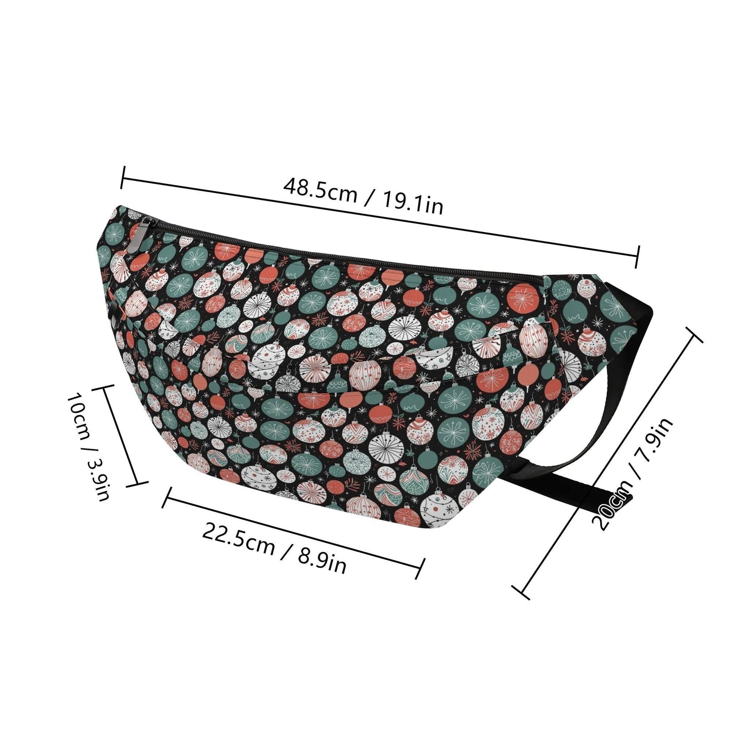 Large Christmas Colorful Ornament Fanny Pack - DeRose Seasonal