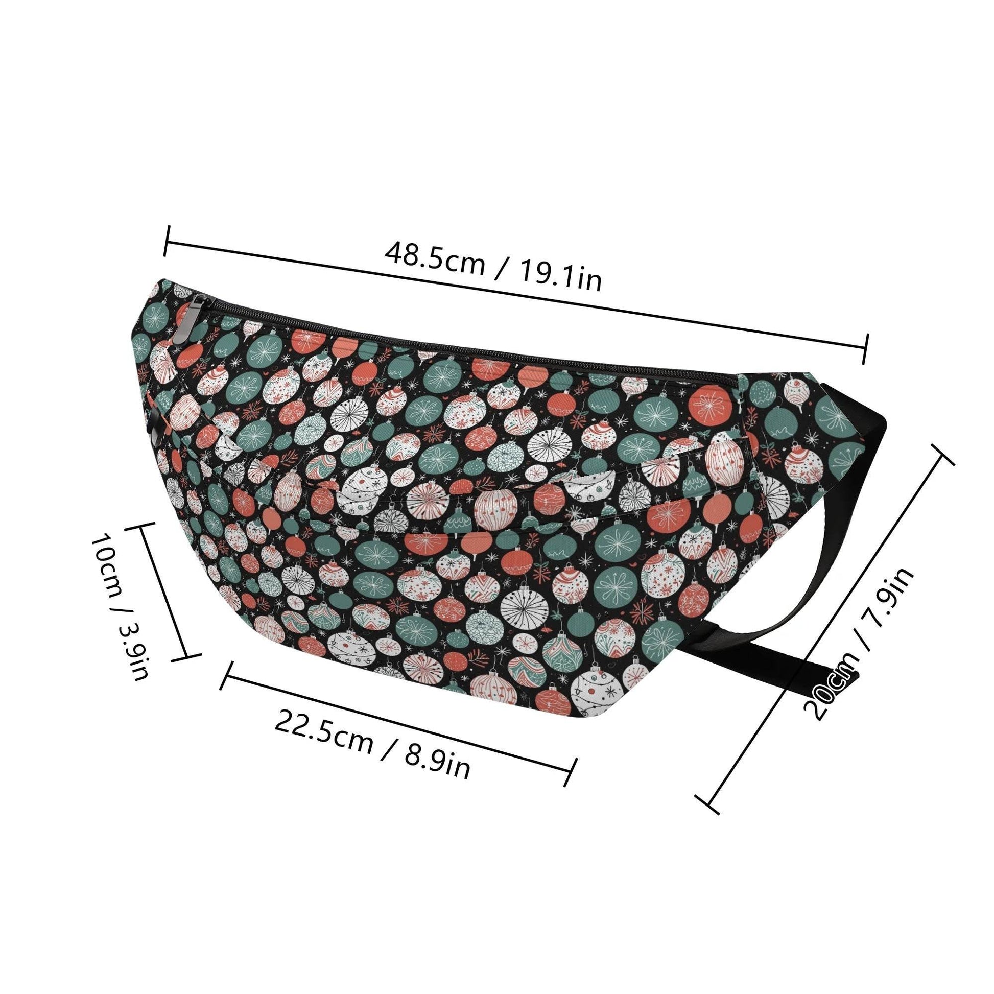 Large Christmas Colorful Ornament Fanny Pack - DeRose Seasonal